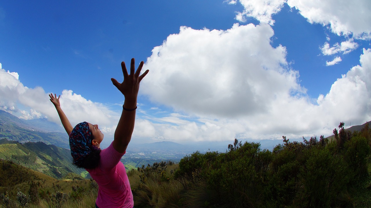 woman Ebracing Open Air